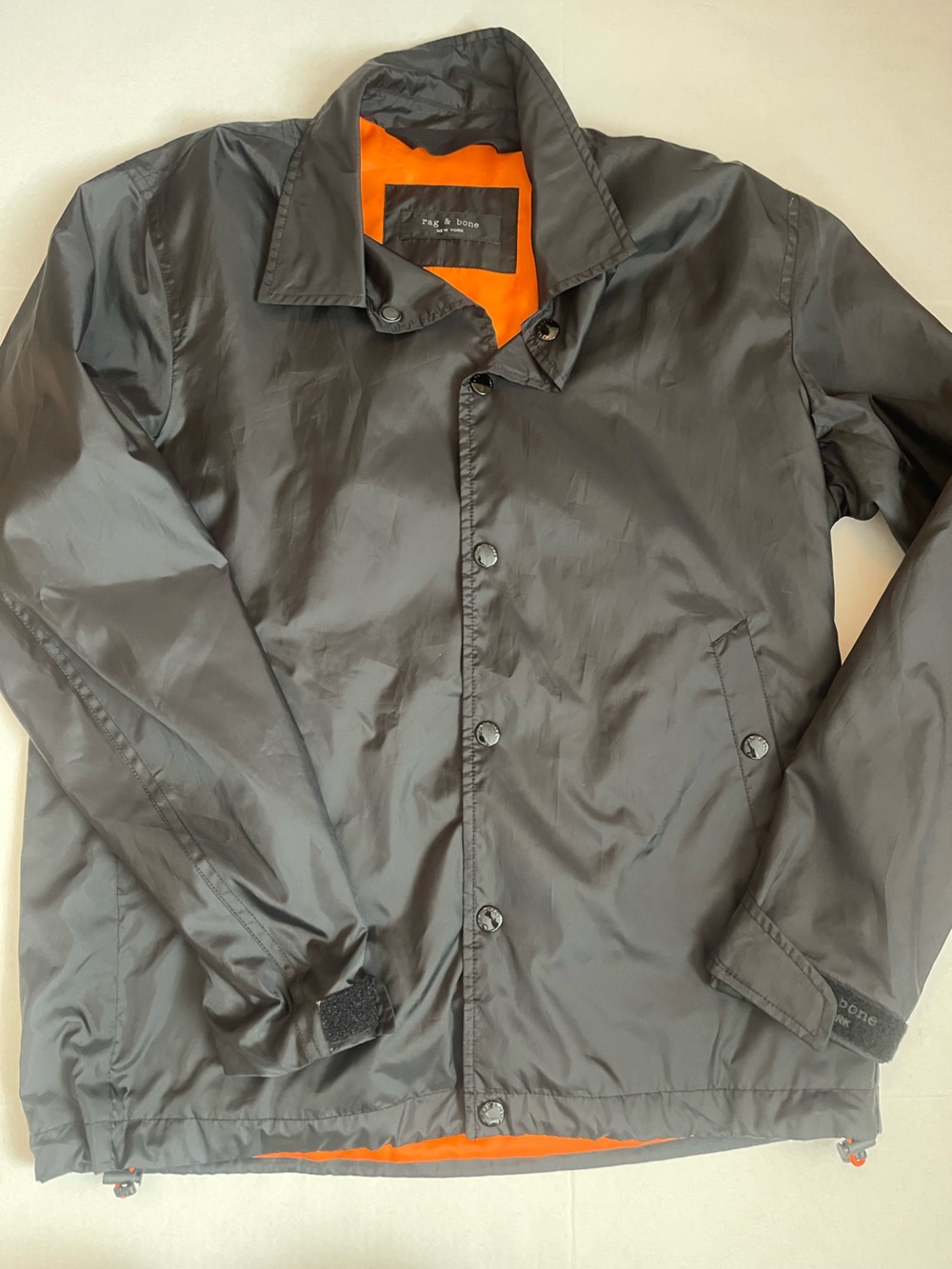 rag & bone Black Jacket with Orange Lining